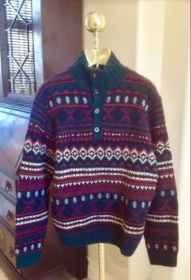 RALPH LAUREN POLO LTD Hand Knit Sweater Southwest Winter Wool Indian Blanket XL • $249.99