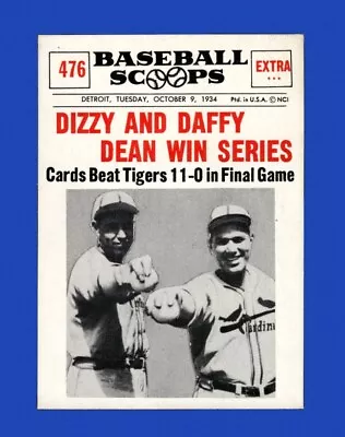 1961 Nu-Card Scoops Set-Break #476 Dean Brothers Dizzy And Daffy EX-EXMINT • $0.79