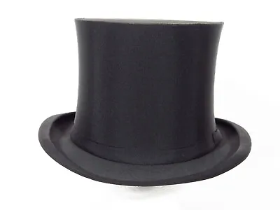 VG Vintage Willoughby Paris London Made Black Silk Top Hat Size US 7 56cm • $249.99