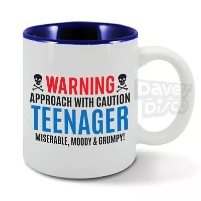 WARNING TEENAGER Mug Cup Moody Mr Miss Grumpy Funny 16 17 18 Year Old Birthday • £12.95