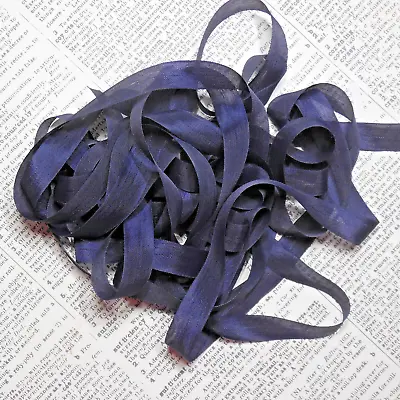 Vintage Seam Binding Ribbon 5 Yds Navy Blue Woven Edge Rayon Sewing Trim Crafts • $1.99