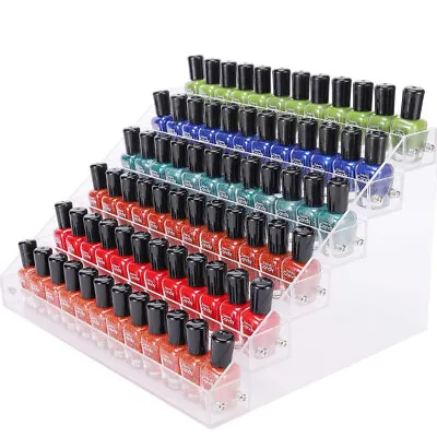 6 Tier Nail Polish Holder Display Makeup Cosmetic Stand Organizer Storage Rack • £9.58