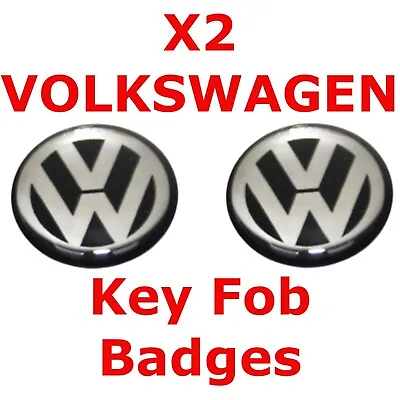£5.99 • Buy 2 X Key Fob Emblem Logo Sticker Badge For VW Up Eos Tiguan Beetle Touareg 14mm
