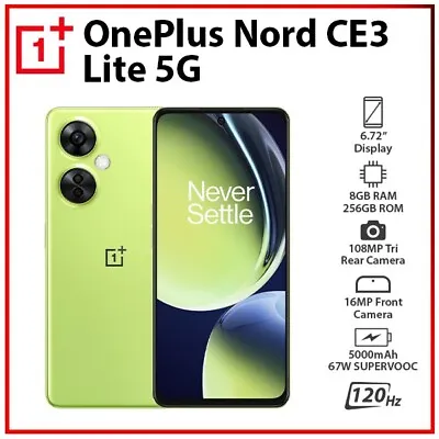 OnePlus Nord CE 3 Lite 5G GREEN 8GB+256GB Dual SIM Unlocked Android Mobile Phone • $525