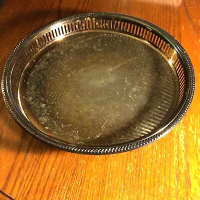EPCA Bristol Silver Plate By Poole Round Serving Tray Platter • $25