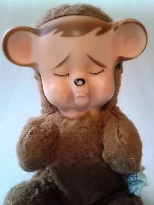 Vintage 6  Knickerbocker Frowning Sad Pouting Stuffed Plush Bear With Vinyl Face • $30.22