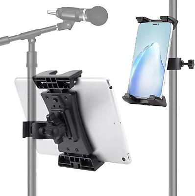 Microphone Stand Tablet Holder Portable IPad Mic Stand Mount Mini Pro 4.7-12.9 • £17.99