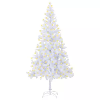 White Christmas Tree With Lights Artificial 210cm PVC Pre-Lit Home Xmas Decor • $110.95