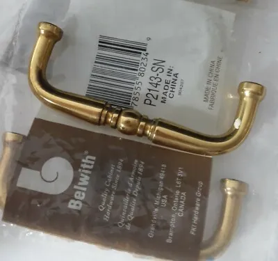 $12 • Buy 2 Belwith P2143-SN Brass 3  Cc Drawer Pull 