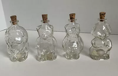 Vidrio Glass Miniature Animal Bottles Vials Cork Apothecary Medicine Potion Set • $24.99