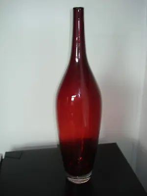 IKEA 18  Tall Cranberry/Ruby Glass VASE • $11