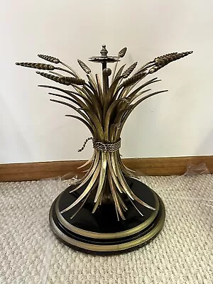 Vintage Hollywood Regency Gold Gilt Sheaf Of Wheat Accent Table Base No Glass • $395