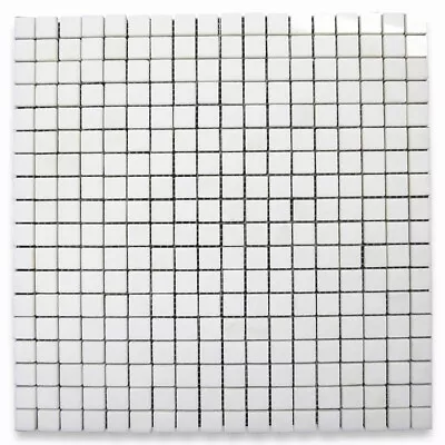 T22P White Thassos Marble Square Grid Mosaic Tile 5/8x5/8 Polished • $25.99