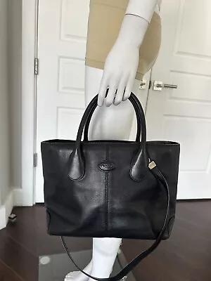 TOD’s Black Leather Vintage Tote Di Bag • $51