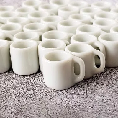 Miniatures Ceramic Tableware White Mug Drink Beverage Dollhouse Decor Lot 100Pc • $79.99