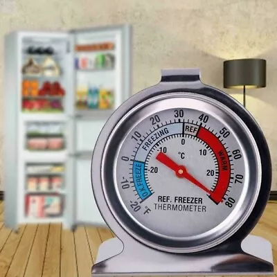 £4.15 • Buy Stainless Steel Fridge Freezer Dial Thermometer Temperature Gauge Stands Hangs