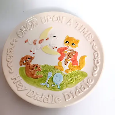 Vintage Hey Diddle Diddle 6 Inch Plate Once Upon A Time 1983 Japan Nursery Rhyme • $12.96