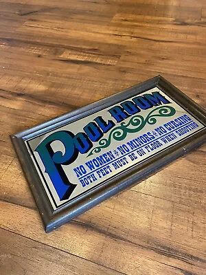 Pool Room Bar Billiards Mirror Vintage Sign 1975 George Nathan • $40