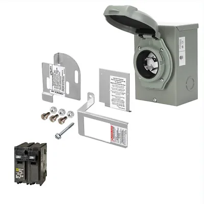 4000-7500W Generator Interlock Kit W/ 30A Inlet Box For Square D Homeline Panel • $74.75