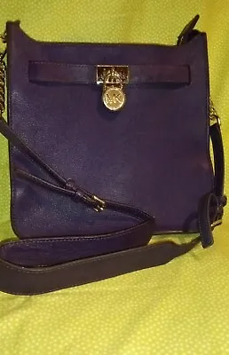 Michael Kors Crossbody Messenger Bag Small Backside Pocket Plum Color Pebbled • $94.99