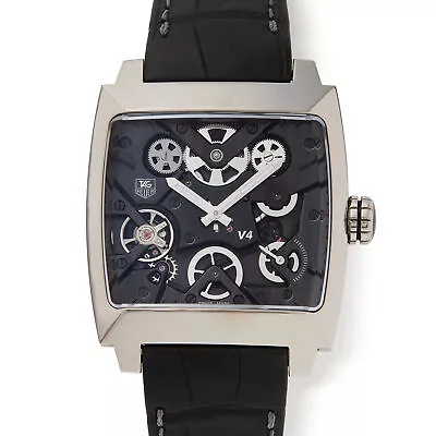 Tag Heuer Monaco V4 Titanium Watch Waw2080.fc6288 Com003457 • £27950