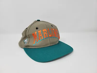 Twill Florida Marlins Snapback Hat Cap Baseball Tan Teal MLB Licensed Adjustable • $19.99