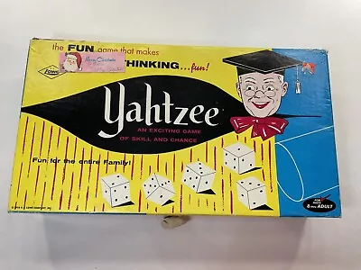 Vintage Yahtzee 1956 1961 1967 Lowe Game W Original - Gift From Santa!!! • $22
