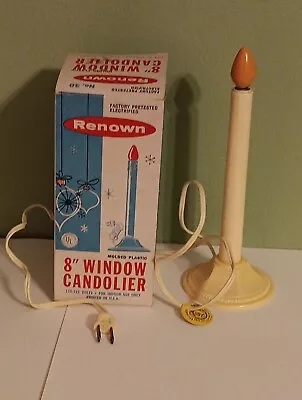 Vintage RENOWN 1 Light Candolier  Christmas Window Candle In Original Box WORKS • $11.95