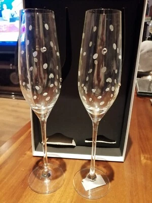 £10 • Buy Royal Doulton Crystal Flutes With Swarovski Crystals