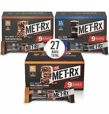 MET-Rx Big 100 Colossal Protein Bars Variety Pack - 27 Count • $74.99