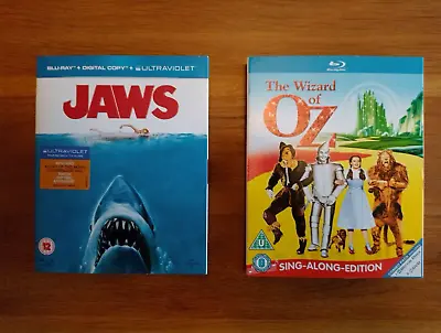 Jaws Blu-ray/The Wizard Of OZ Sing-Along-Edition Blu-rays/DVD - With Slipcases • £14.99