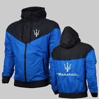 Maserati Zippered Logo Jacket Blue / Black Racing Jacket S To XL • $95