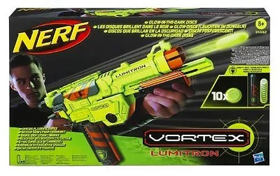 Nerf Vortex Lumitron Disc Blaster Kids Toy Gift Gun Glow In Dark Dart Discs • $119.95