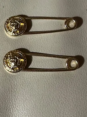 New Versace Medusa Safety Pins • $300