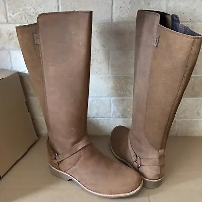 Teva De La Vina Dos Bison Waterproof Leather Tall Boots Size Us 8.5 Women • $93.49