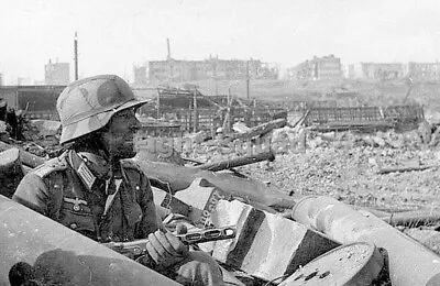 WW2 Picture Photo Stalingrad 1942 German Officer With Soviet PPSh-41 3193 • $5.95