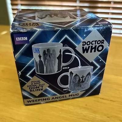 Doctor Who Heat Activated Weeping Angel Coffee Mug Don't Blink Grey And Black • $14.95