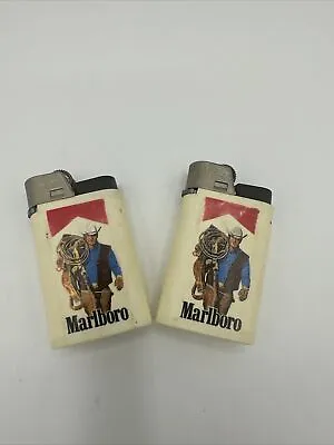 Lot Of 2 Vintage MARLBORO Cigarette Lighter  SIBJET FRANCE Empty • $19.99