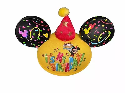 Disney Parks It's My Birthday Mickey Mouse Ear Hat Yellow Confetti Youth Ears • $25