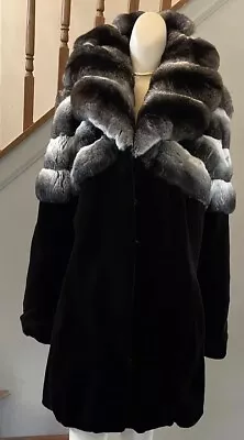 Chinchilla Fur Sheared Mink Fur Jacket Coat Unique Italy /Size M L • $1500