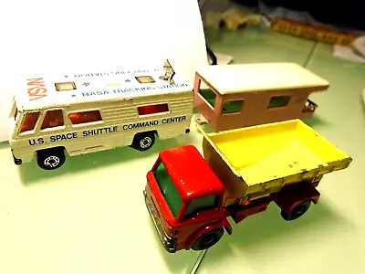 (2) 1960's MATCHBOX GRIT SPREADERTRAILER CARAVAN & 1980 NASA TRACKING STATION • $12.88