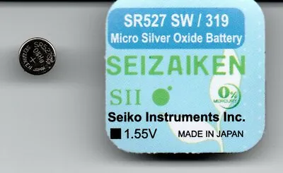 New SEIKO Or RAYOVAC Watch Battery 319 SR527SW Silver Oxide Cell 1.55v • £2.49