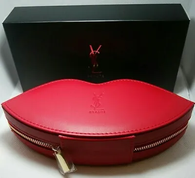 YSL Yves Saint Laurent Makeup Brush Red Lips Pouch Set Novelty 2022 L190mm X H88 • $196.47