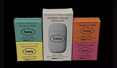 Fussy Refillable  Natural Deodrant And 4 Refills • £0.99