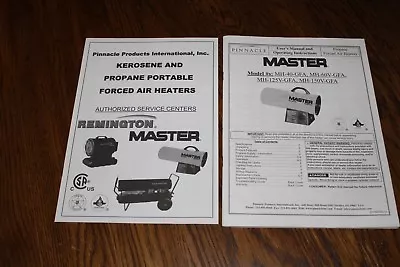 Master Propane Forced Air Heater Owners Manual MH-40MH-60VMH125VMH-150V GFA • $14.77