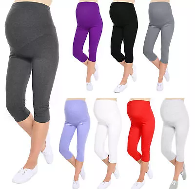 Cropped Very Comfortable Maternity Cotton Leggings 3/4 Length PREGNANCY Super 2 • £7.58