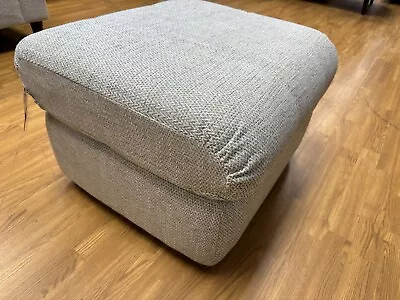 G PLAN NEWMARKET Padded High Top Footstool In Grey Weave Fabric RRP £569 • £295