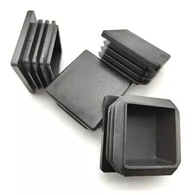 4 Pack 1 1/2 Inch Square Black Plastic PlugTubing End 1 1/2 Inch-4pcs • $14.91