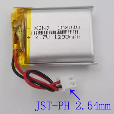 3.7V 1200mAh 4.44Wh Rechargeable Li Battery 103040 JST-XH 2.54 For GPS Tablet PC • £6.24