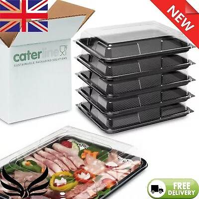 £15.99 • Buy 5 Catering Food Trays For Buffet Sandwich Platters With Lids 390x290x70mm